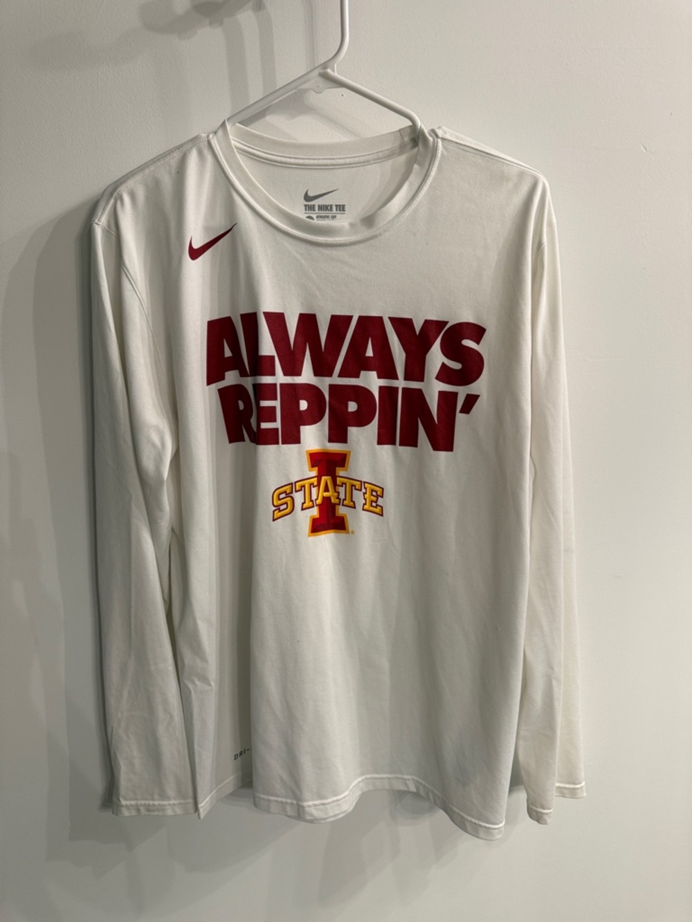 Nike White Long-Sleeve 'Always Reppin' Iowa State Tee